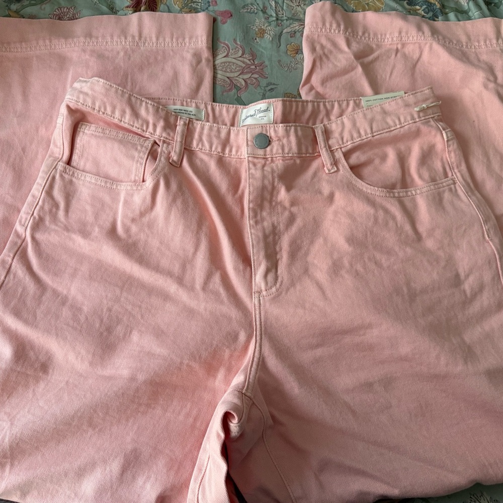 Universal Thread High Waist Wide-Leg Pink Denim Jeans